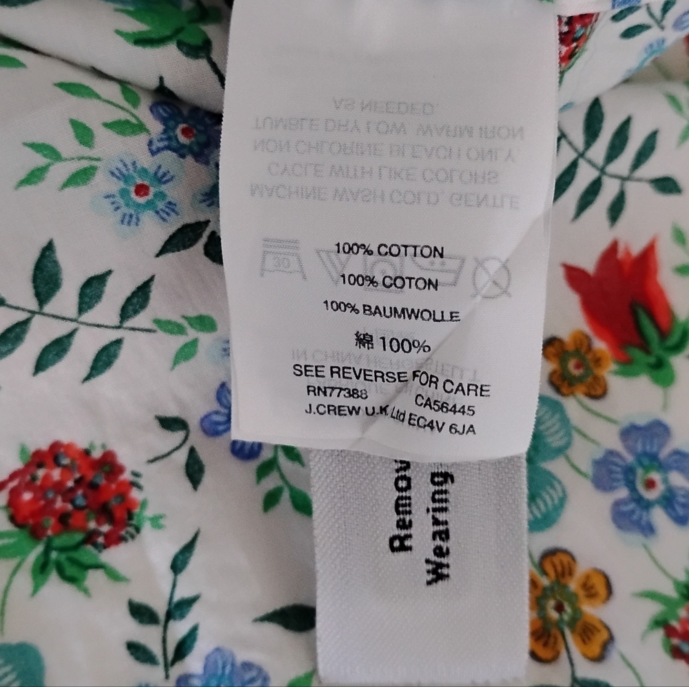 Liberty Art Fabric Tana Lawn Peasant Off The Shoulder Shirt Edenham Floral Sz 4 - Picture 14 of 14